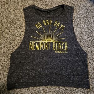 Newport Beach Graphic Tank Top - Heathered Gray